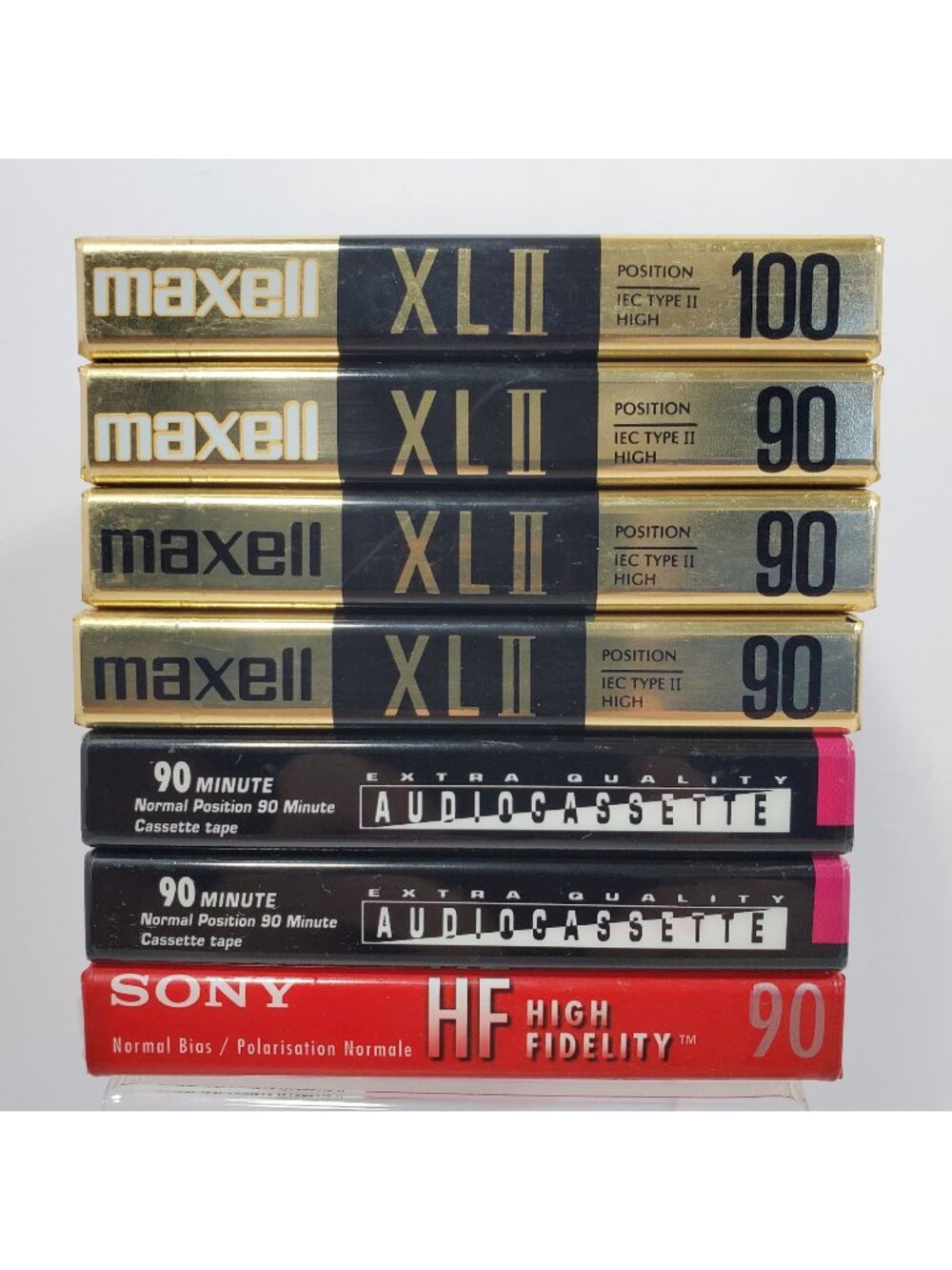 Maxell XL II High Bias Cassette Tapes 90 & 100 Min Assorted Lot of 7